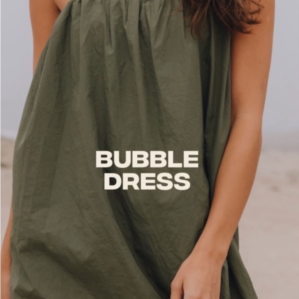 Daily Drills Olive Green Bubble Mini Dress